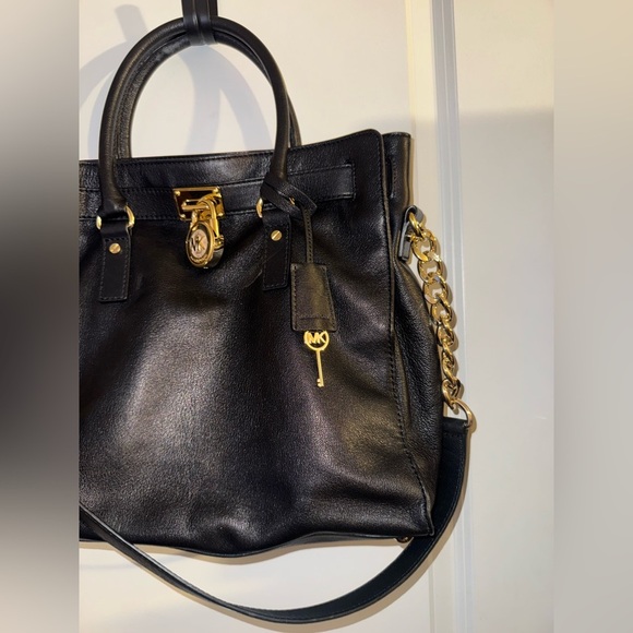 Michael Kors Hamilton Large NS Tote Black Leather - Picture 3 of 12